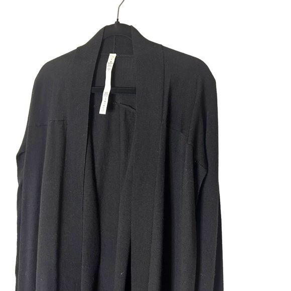 Lululemon Blissful Zen Sweater- Black- Merino Wool Open Cardigan- Size 4 - Picture 6 of 11